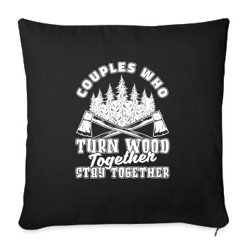 Woodturning Turner Pair - Sofa pillowcase 17,3'' x 17,3'' (45 x 45 cm) - black - Front