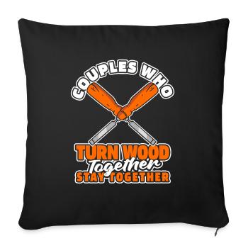 Woodturning Turner Pair - Sofa pillowcase 17,3'' x 17,3'' (45 x 45 cm) - black - Front
