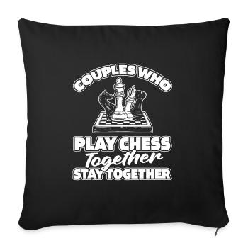 Chess Pair - Sofa pillowcase 17,3'' x 17,3'' (45 x 45 cm) - black - Front