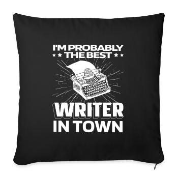 Écrivain Auteur Machine à écrire - Housse de coussin décorative 45 x 45 cm - noir - Devant