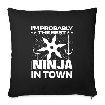 Ninja Ninja Star - Sofa pillowcase 17,3'' x 17,3'' (45 x 45 cm) - black - Front