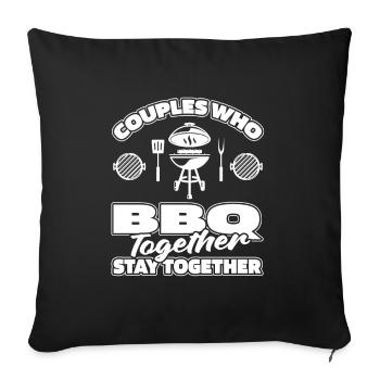 BBQ Cricket Couple - Sofa pillowcase 17,3'' x 17,3'' (45 x 45 cm) - black - Front