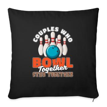 Bowling Bowlen Bowler Paar - Sofakissenbezug 45 x 45 cm - Schwarz - Vorne