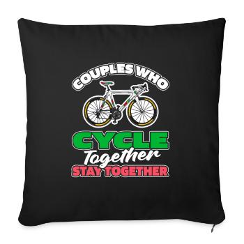 Road Bike Cycling Cycling Couple - Sofa pillowcase 17,3'' x 17,3'' (45 x 45 cm) - black - Front