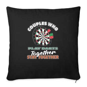 Dart Dartspieler Paar - Sofakissenbezug 45 x 45 cm - Schwarz - Vorne
