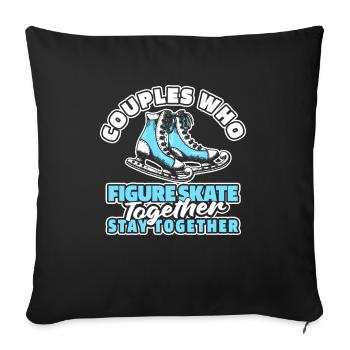 Figure skating Figure skater couple - Sofa pillowcase 17,3'' x 17,3'' (45 x 45 cm) - black - Front