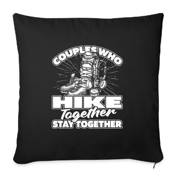 Hiking Hikers Couple - Sofa pillowcase 17,3'' x 17,3'' (45 x 45 cm) - black - Front