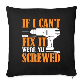 I can not fix it we are screwed - Sofa pillowcase 17,3'' x 17,3'' (45 x 45 cm) - black - Front