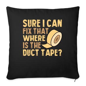 Surely I can fix this, where is the tape - Sofa pillowcase 17,3'' x 17,3'' (45 x 45 cm) - black - Front