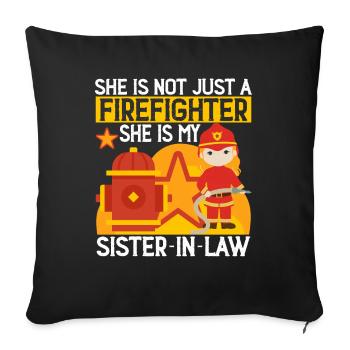 Sie Is Nicht nur Eine Feuerwehrfrau - Feuerwehr - Sofakissenbezug 45 x 45 cm - Schwarz - Vorne