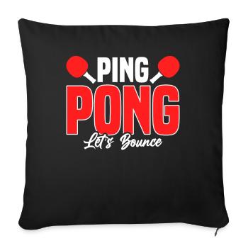 Ping Pong Let ́s Bounce - tennis de table - Housse de coussin décorative 45 x 45 cm - noir - Devant