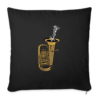 Fanfare Train Tuba Music Sheet Music - Sofa pillowcase 17,3'' x 17,3'' (45 x 45 cm) - black - Front