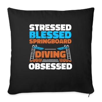 Plongeur de plongée drôle - Housse de coussin décorative 45 x 45 cm - noir - Devant