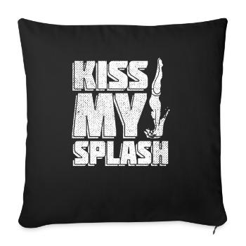 Plongeur de plongée drôle - Housse de coussin décorative 45 x 45 cm - noir - Devant