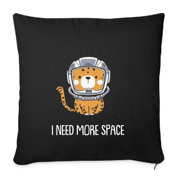 Jaguar Astronaut I Need More Space - Sofa pillowcase 17,3'' x 17,3'' (45 x 45 cm) - black - Front