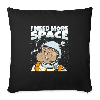 Hamster Golden Hamster Astronaut I Need More Space - Sofa pillowcase 17,3'' x 17,3'' (45 x 45 cm) - black - Front