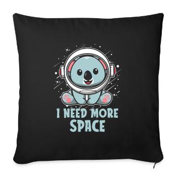 Koala Bear Astronaut I Need More Space - Sofa pillowcase 17,3'' x 17,3'' (45 x 45 cm) - black - Front