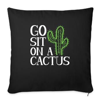Jardin de cactus - Housse de coussin décorative 45 x 45 cm - noir - Devant