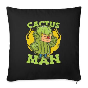 Jardin de cactus - Housse de coussin décorative 45 x 45 cm - noir - Devant
