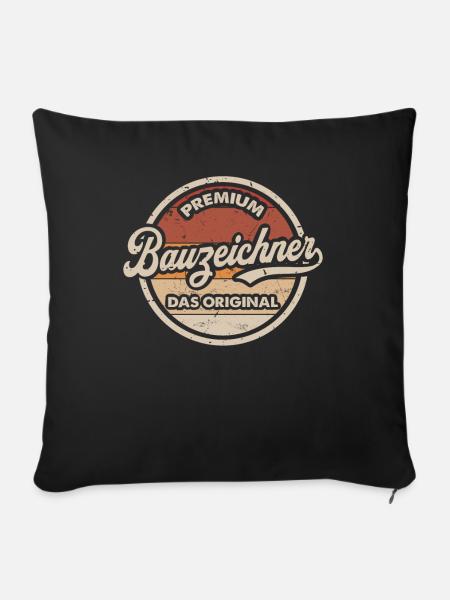 Bauzeichner Original - Sofakissenbezug 45 x 45 cm - Schwarz