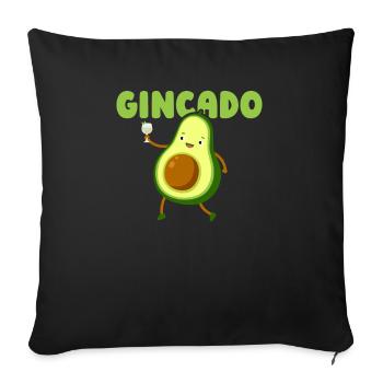 Gin Avocat - Housse de coussin décorative 45 x 45 cm - noir - Devant