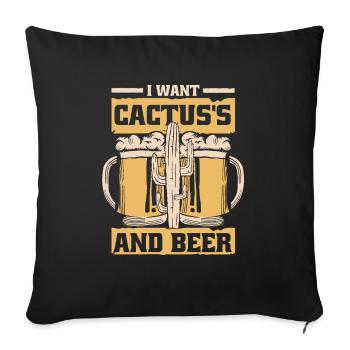 Jardin de cactus - Housse de coussin décorative 45 x 45 cm - noir - Devant