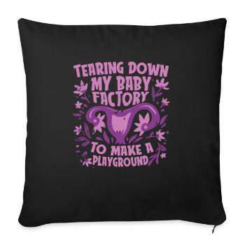 Hystérectomie - Housse de coussin décorative 45 x 45 cm - noir - Devant