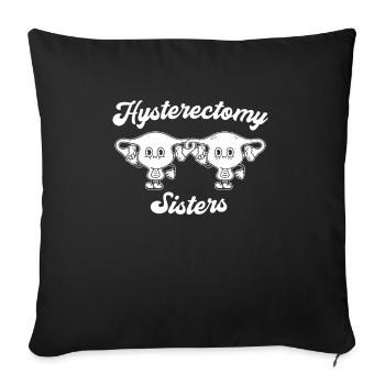 Hystérectomie - Housse de coussin décorative 45 x 45 cm - noir - Devant
