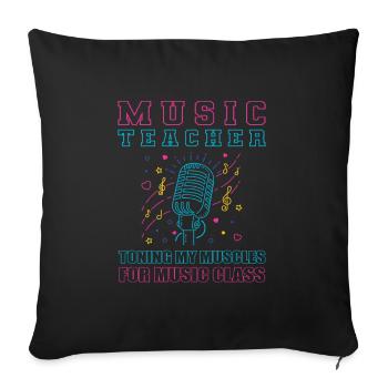 Music Teacher Music Teacher - Sofa pillowcase 17,3'' x 17,3'' (45 x 45 cm) - black - Front