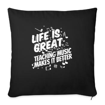 Music Teacher Music Teacher - Sofa pillowcase 17,3'' x 17,3'' (45 x 45 cm) - black - Front