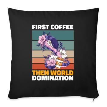 Schlange Kaffee - Sofakissenbezug 45 x 45 cm - Schwarz - Vorne