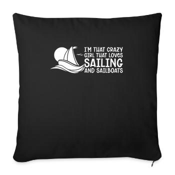 Sailing Sailor Sailboat Girls - Sofa pillowcase 17,3'' x 17,3'' (45 x 45 cm) - black - Front