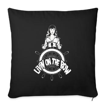 Casque de voilier à voile - Housse de coussin décorative 45 x 45 cm - noir - Devant