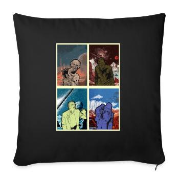 Zombie Halloween effrayant - Housse de coussin décorative 45 x 45 cm - noir - Devant