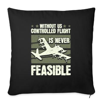 Flugzeug Mechaniker - Sofakissenbezug 45 x 45 cm - Schwarz - Vorne