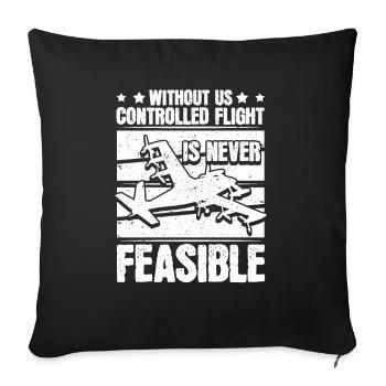 Flugzeug Mechaniker - Sofakissenbezug 45 x 45 cm - Schwarz - Vorne