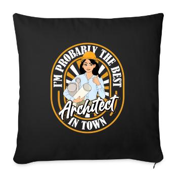 Architect Architecture Funny - Sofa pillowcase 17,3'' x 17,3'' (45 x 45 cm) - black - Front