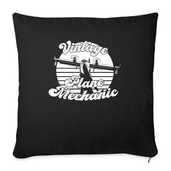 Mécanicien d’aéronefs - Housse de coussin décorative 45 x 45 cm - noir - Devant