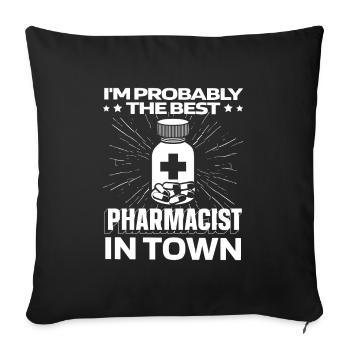 Pharmacie Pharmacien Médicaments - Housse de coussin décorative 45 x 45 cm - noir - Devant