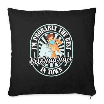 Veterinary Assistant Humor - Sofa pillowcase 17,3'' x 17,3'' (45 x 45 cm) - black - Front