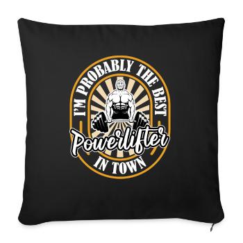 Powerlifting Powerlifter Humor - Sofa pillowcase 17,3'' x 17,3'' (45 x 45 cm) - black - Front