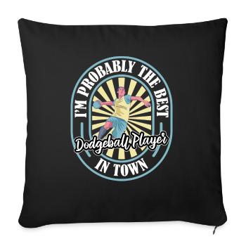 Humour Dodgeball - Housse de coussin décorative 45 x 45 cm - noir - Devant