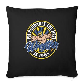 Wrestling Wrestler Humor - Sofakissenbezug 45 x 45 cm - Schwarz - Vorne