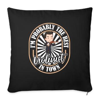 Violin Violin Funny - Sofa pillowcase 17,3'' x 17,3'' (45 x 45 cm) - black - Front