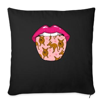 Kangaroo tongue - Sofa pillowcase 17,3'' x 17,3'' (45 x 45 cm) - black - Front
