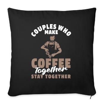 Couple de café Barista - Housse de coussin décorative 45 x 45 cm - noir - Devant