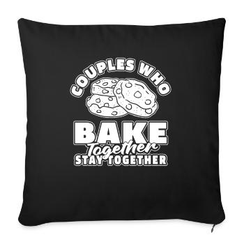 Baking Baker Bakery Couple - Housse de coussin décorative 45 x 45 cm - noir - Devant