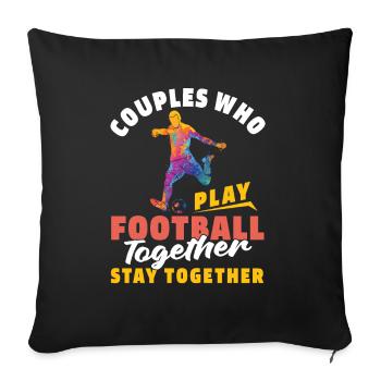 American Football Couple - Sofa pillowcase 17,3'' x 17,3'' (45 x 45 cm) - black - Front
