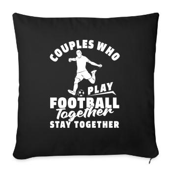 Couple de football américain - Housse de coussin décorative 45 x 45 cm - noir - Devant