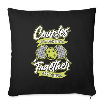 Pickleball pair - Sofa pillowcase 17,3'' x 17,3'' (45 x 45 cm) - black - Front